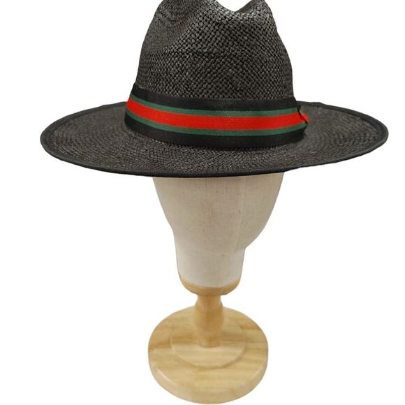 MEN'S BRUNO CAPELO VALENTINO COLLECTION STRAW FEDORA HAT FLAT WIDE 3" BRIM VA403 - Picture 4 of 8